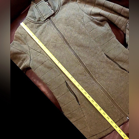 THE NORTH FACE Olive Green Full Zipper Diamond Quilted Fleece Lined Jacket Sz M - Picture 11 of 12